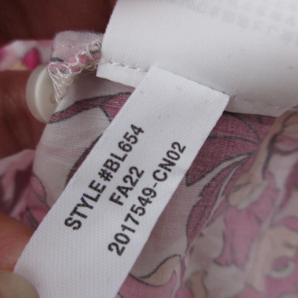 J Crew Liberty of London Top Small‎ Floral Butterfield Poppy Smocked Ruffle Neck - Picture 6 of 10